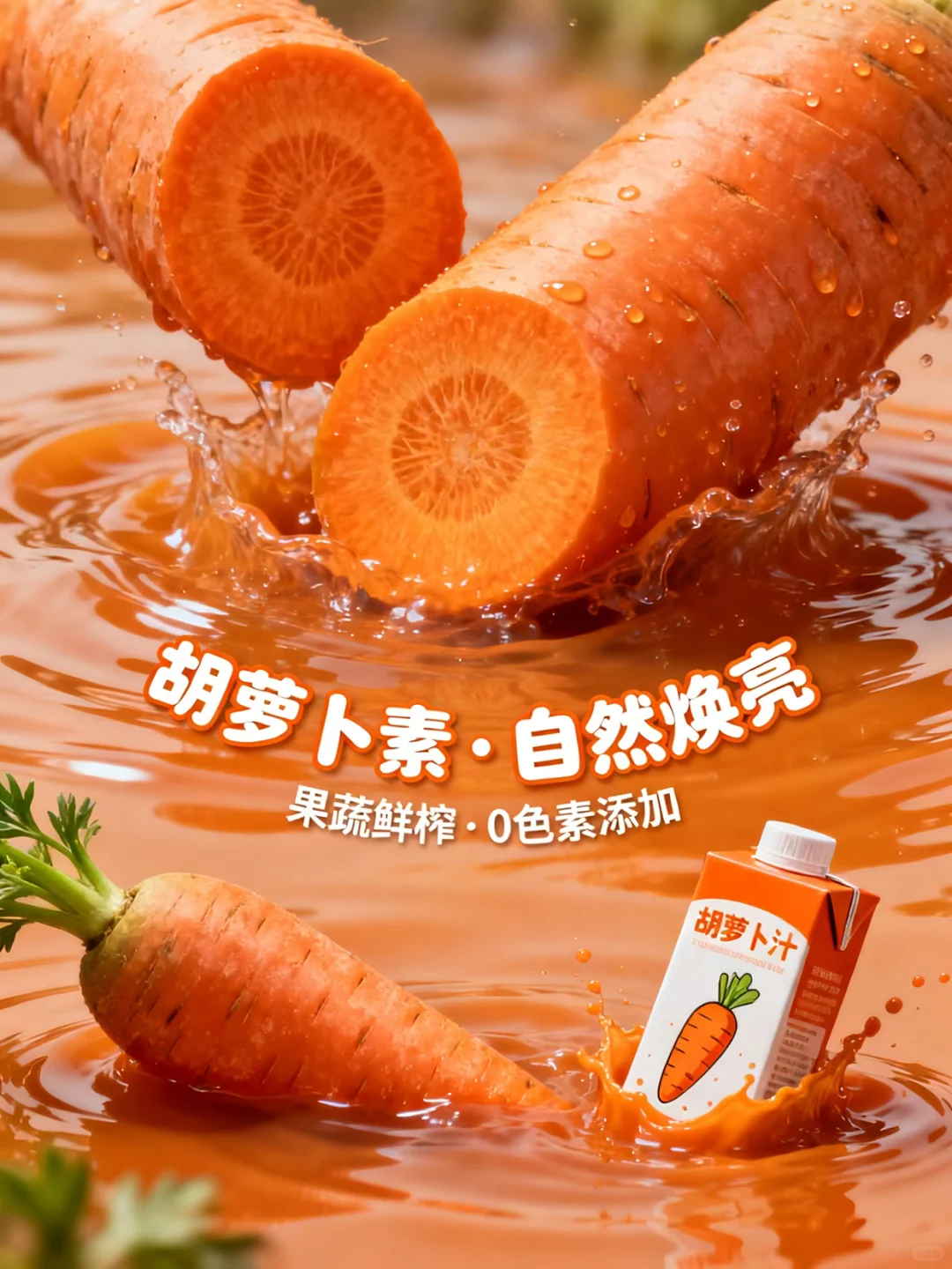 AI直出果汁饮料创意海报?附完整提示词