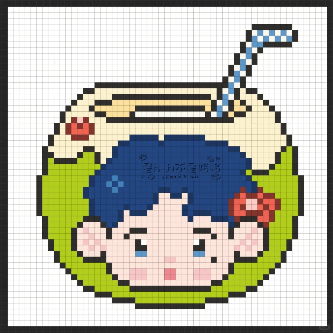 【十勤】拼豆图纸｜真的有这么好喝的椰汁！！！