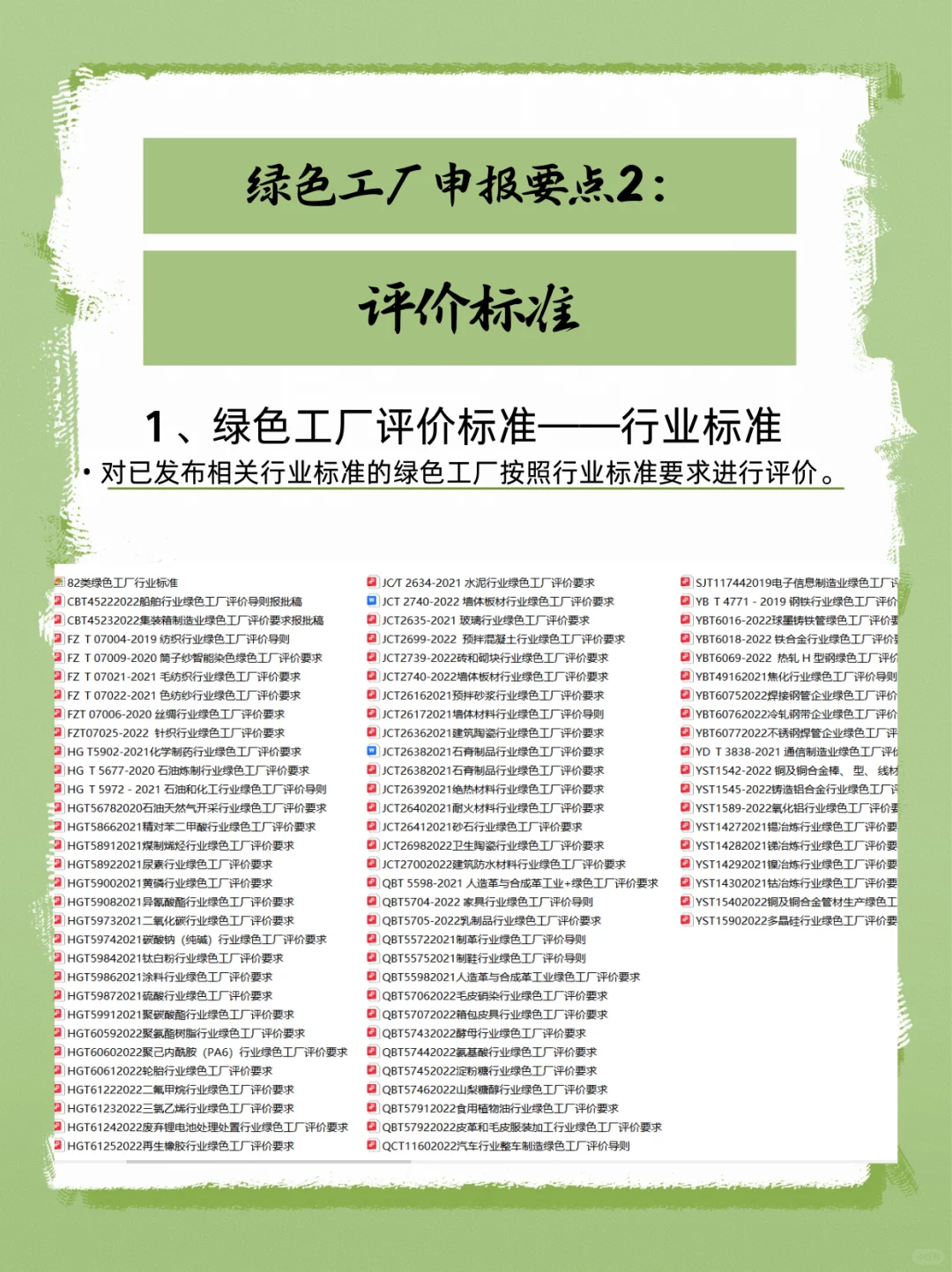 绿色工厂申报要点