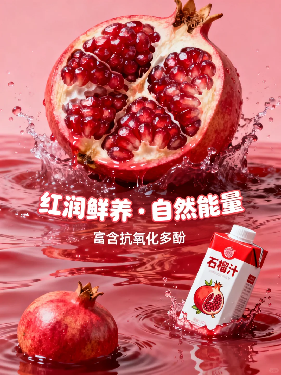 AI直出果汁饮料创意海报?附完整提示词