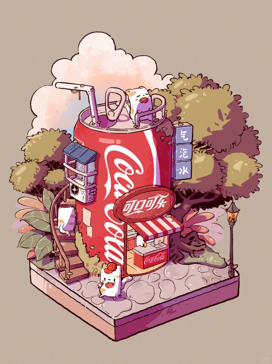 ［原创插画］夏天真的离不开碳酸饮料