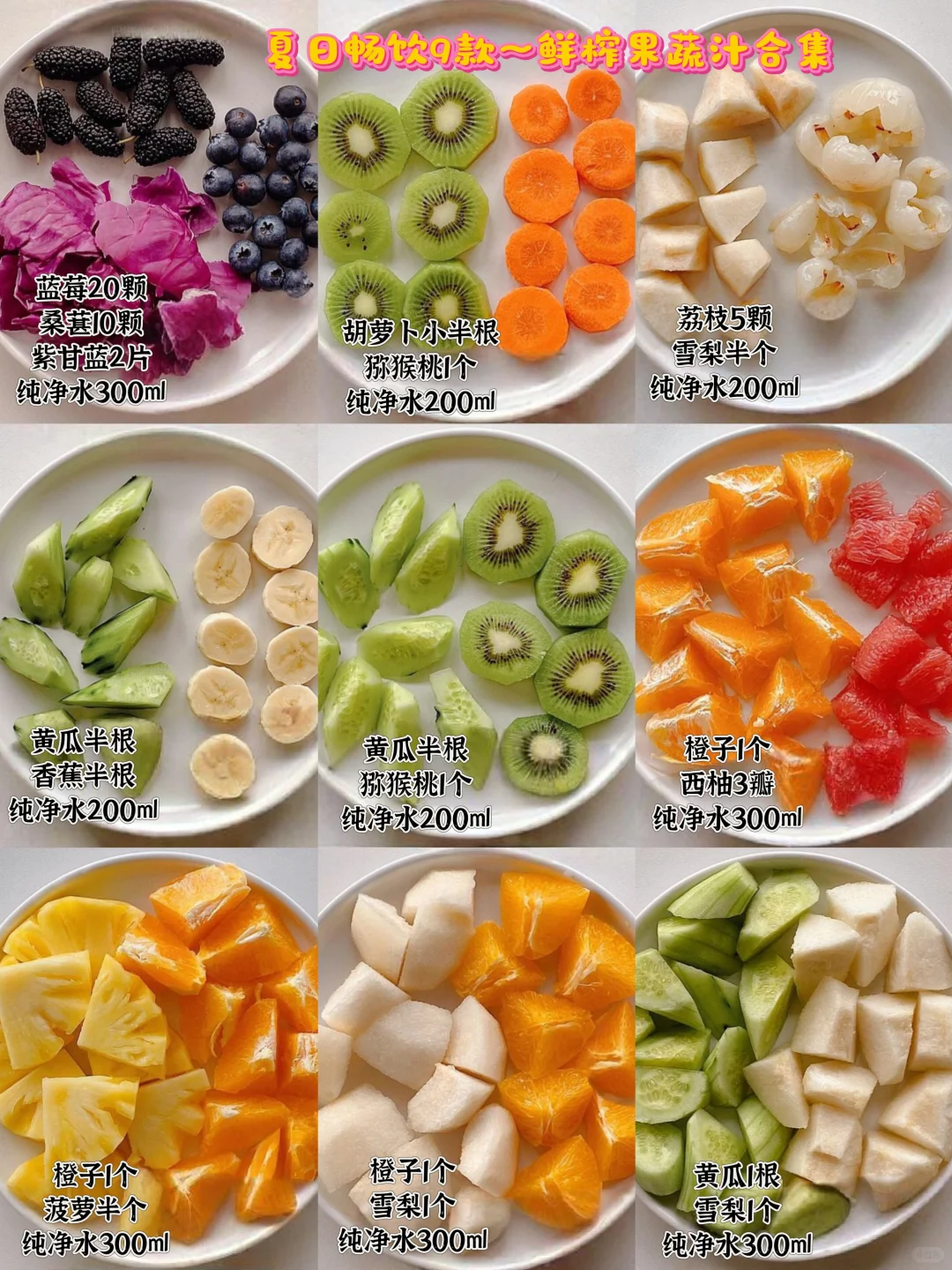 夏日多巴胺……破壁机果蔬汁合集