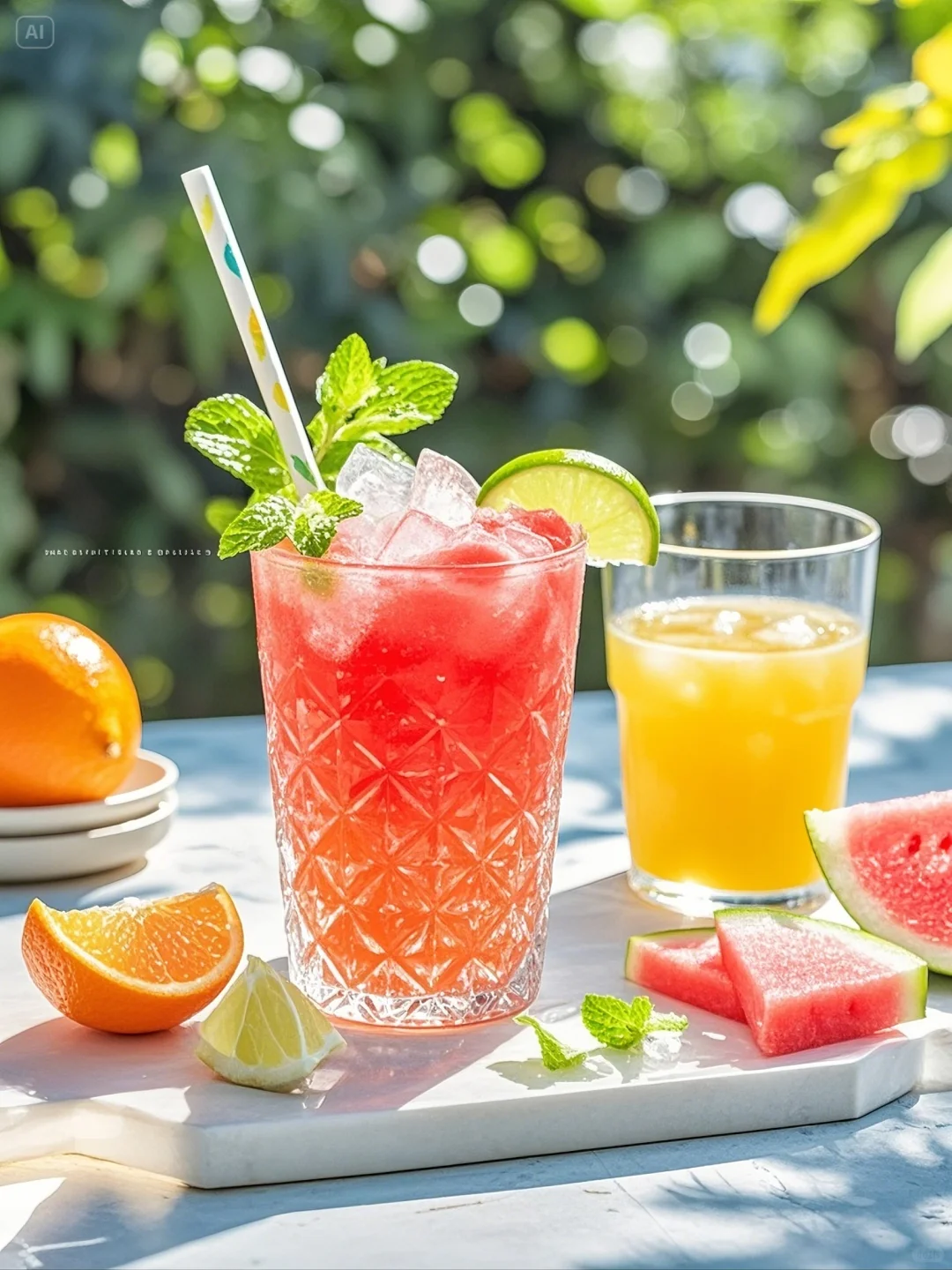 海边，冰镇，果汁???