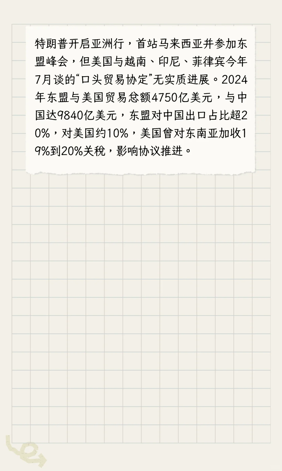特朗普亚洲行遇冷，与东盟三国贸易协定