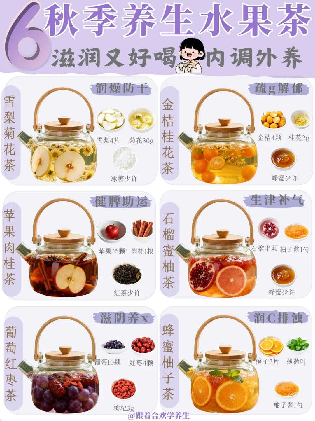 6⃣️款秋季养生水果茶！喝出秋日水润感???