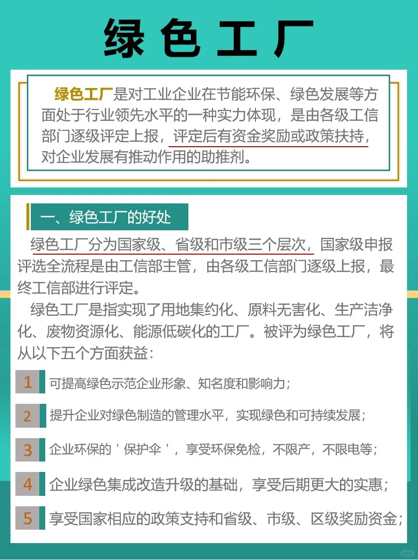 绿色工厂申报条件（附申报流程&评价指标）