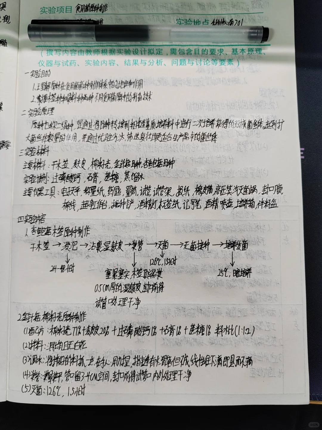 食用菌栽培实验报告（二）