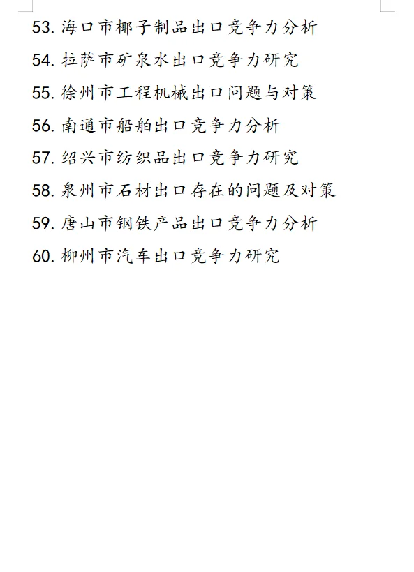 国贸毕业论文最新选题推荐（上）