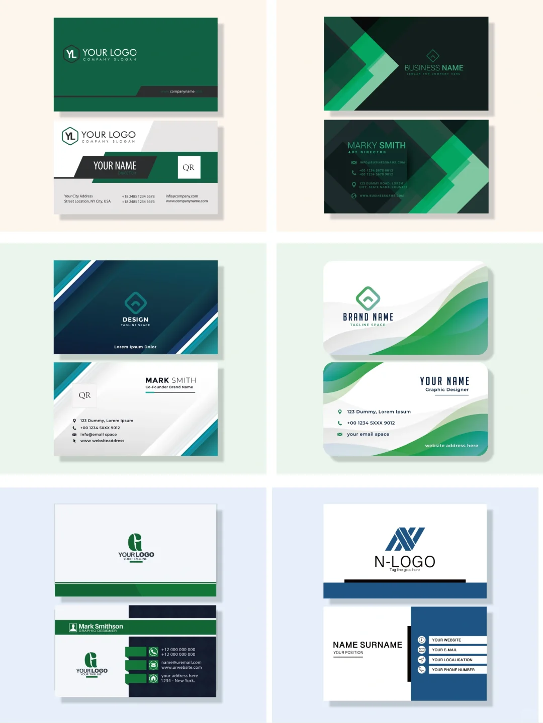 《名片设计》之绿色商务名片设计