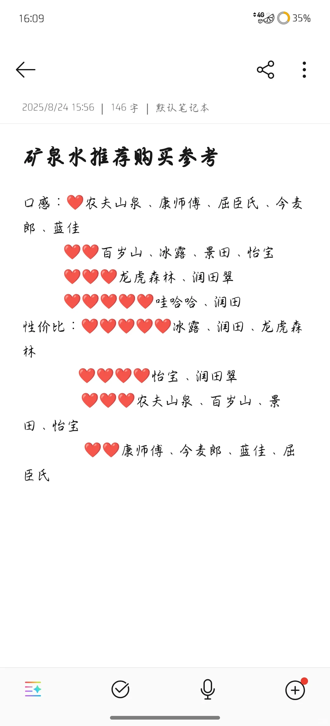 矿泉水购买参考