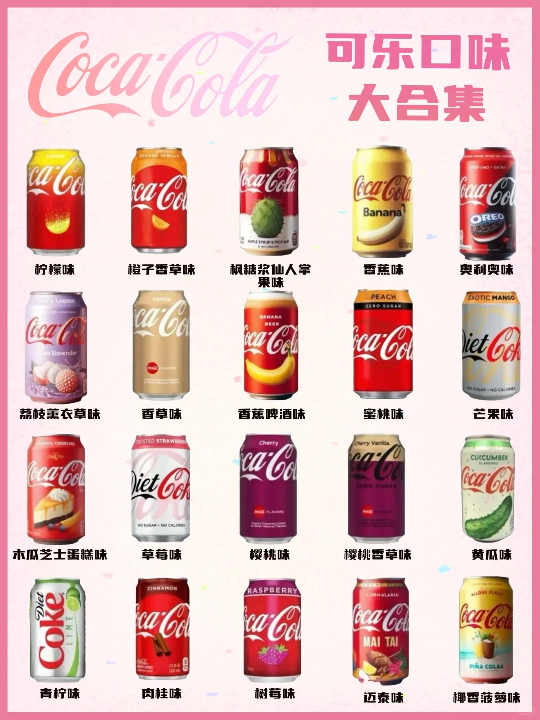 可乐口味大合集｜你喜欢哪款❓