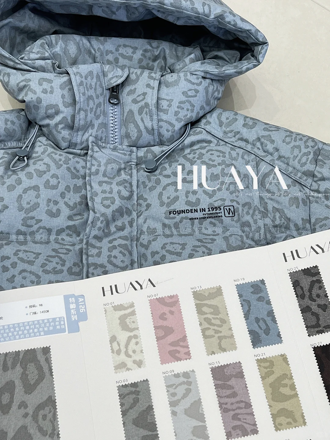 2025新品｜豹纹面料系列?高级感羽绒服面料