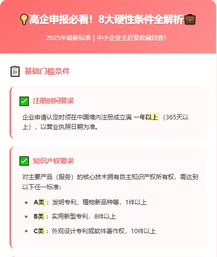 高新申报条件,你符合吗?