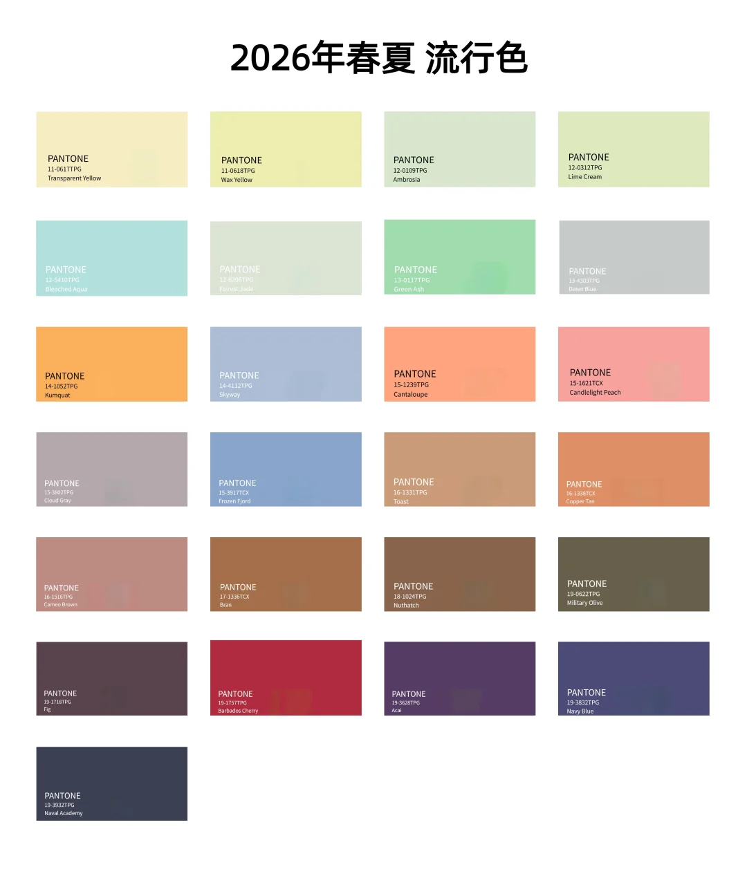 2026春夏流行色