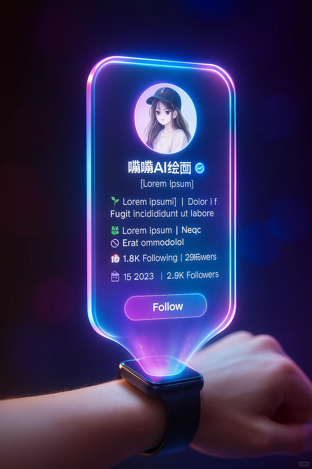 ai还可以这样玩?未来风社交界面(提示词)