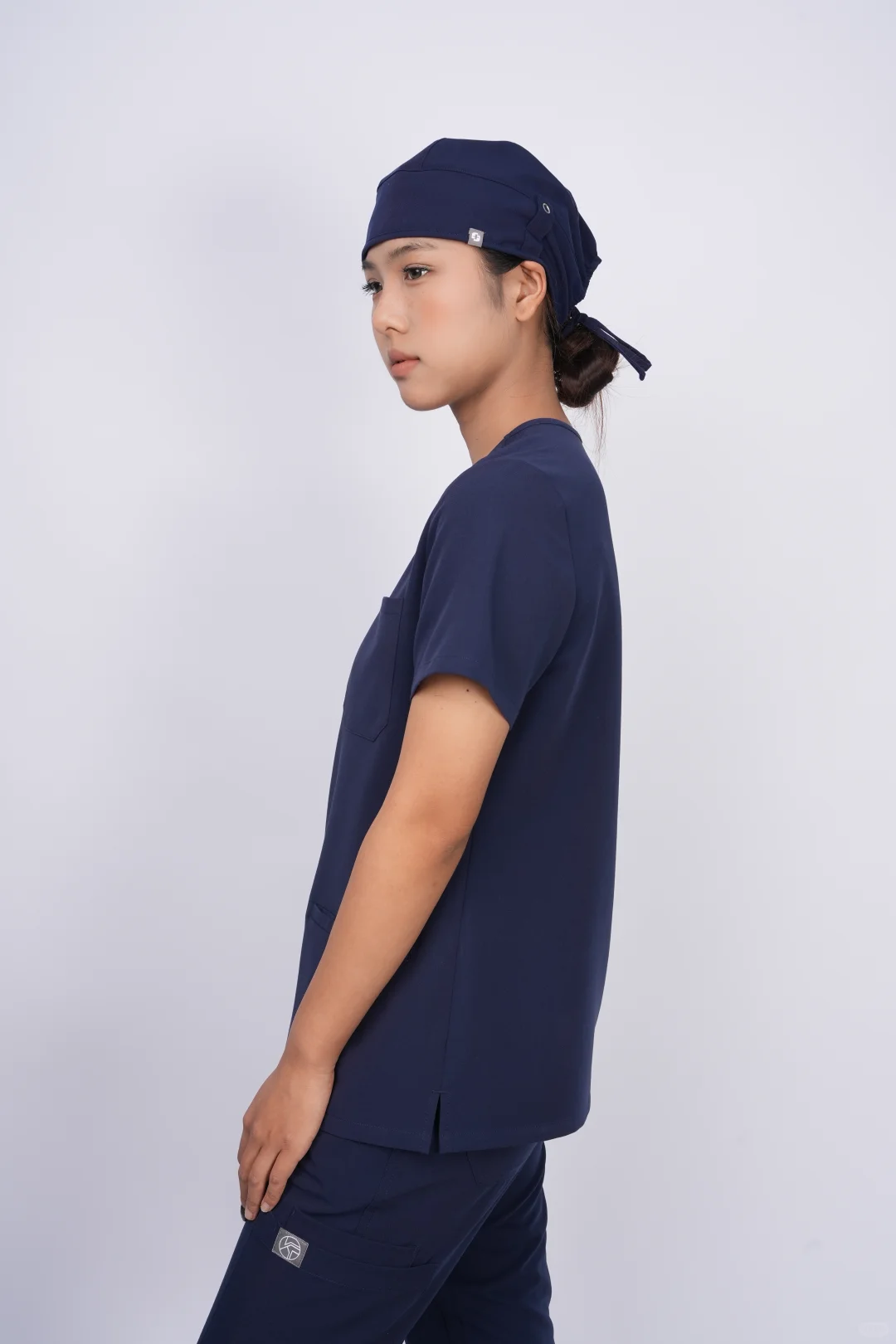 藏青手术帽｜防勒耳+调节带的神仙细节！