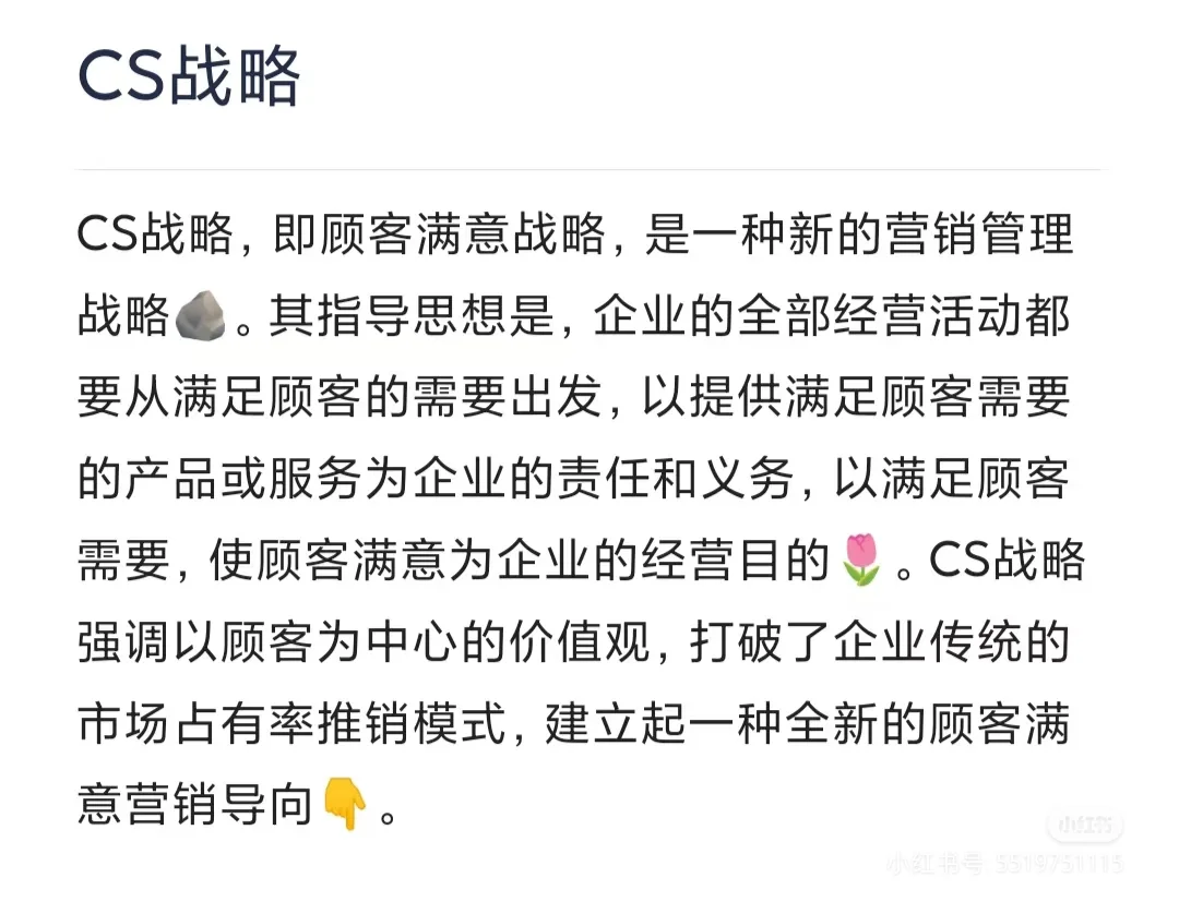 CS战略：提高市场占有率