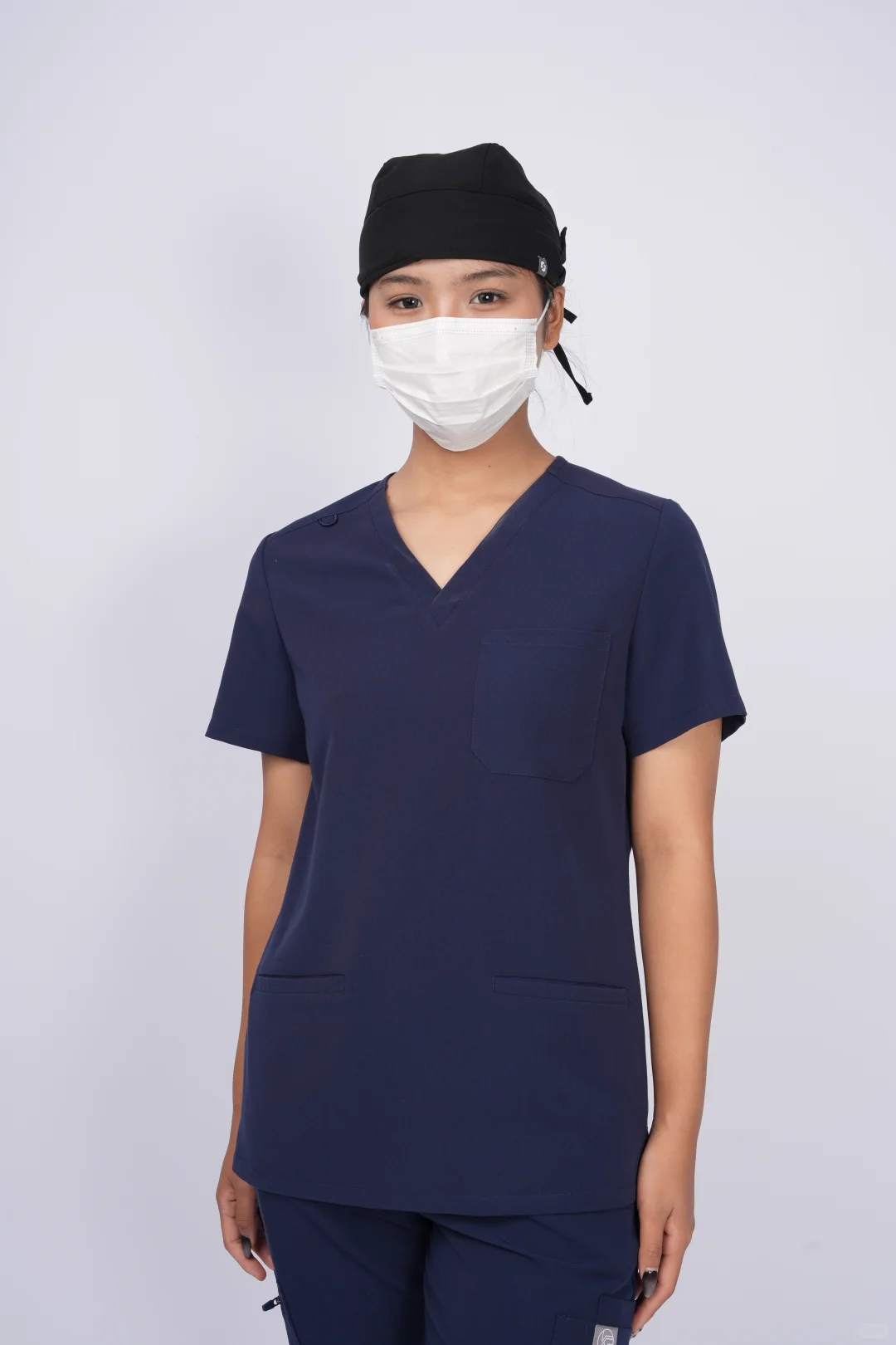 藏青手术帽｜防勒耳+调节带的神仙细节！