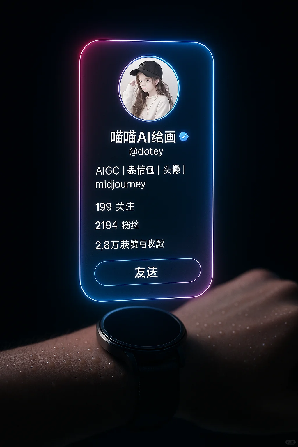 ai还可以这样玩?未来风社交界面(提示词)