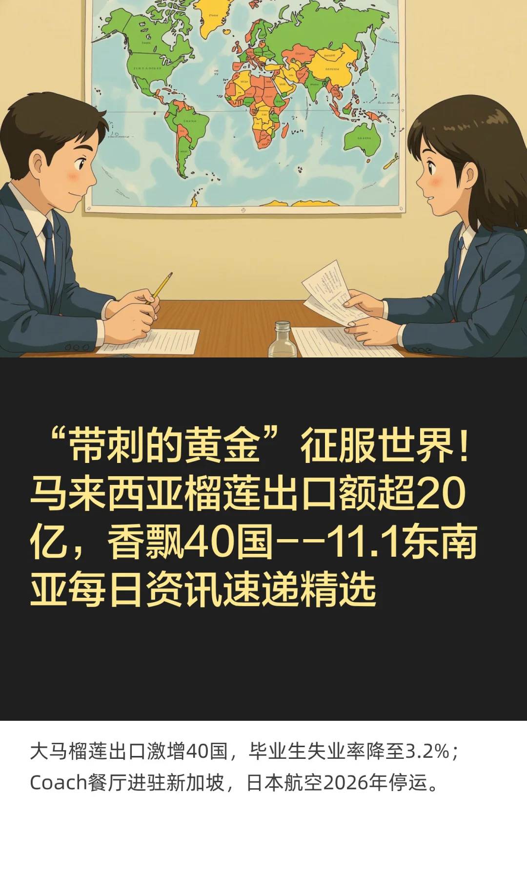 “带刺的黄金”征服世界！马来西亚榴莲出口