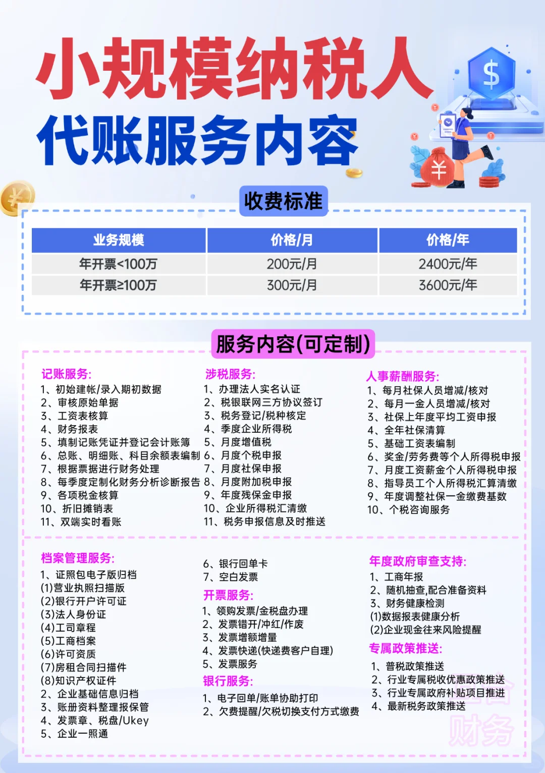 上海代理记账的服务内容详细介绍