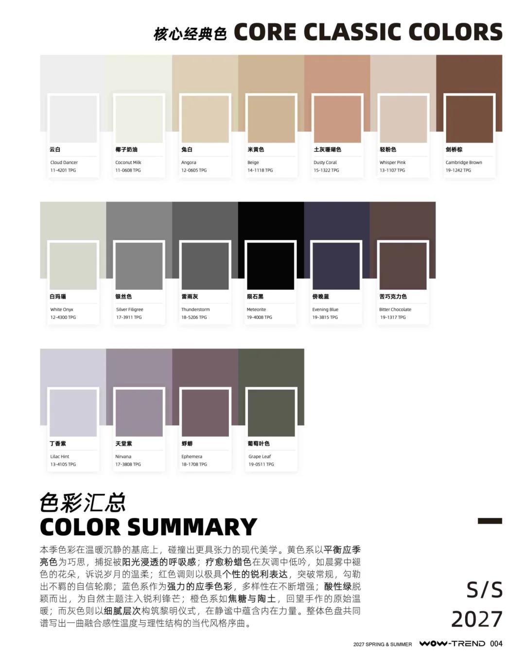 2027 春夏流行色和经典色|热点趋势发布