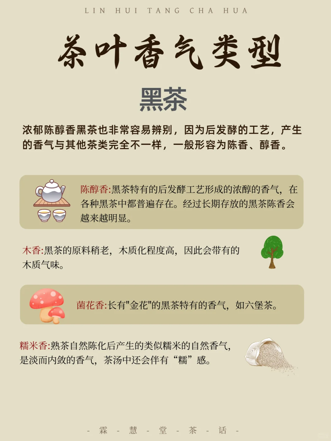 六大茶类“茶香”类型?,,你都了解多少