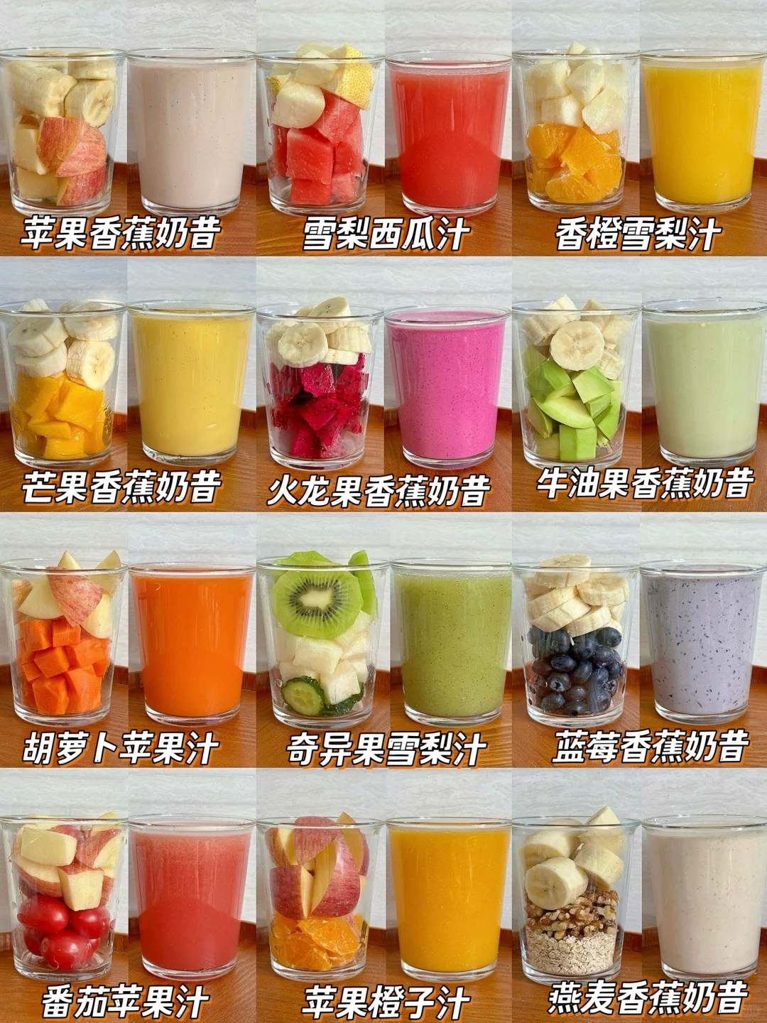 12款夏日水果奶昔搭配?2分钟搞定✅巨好喝