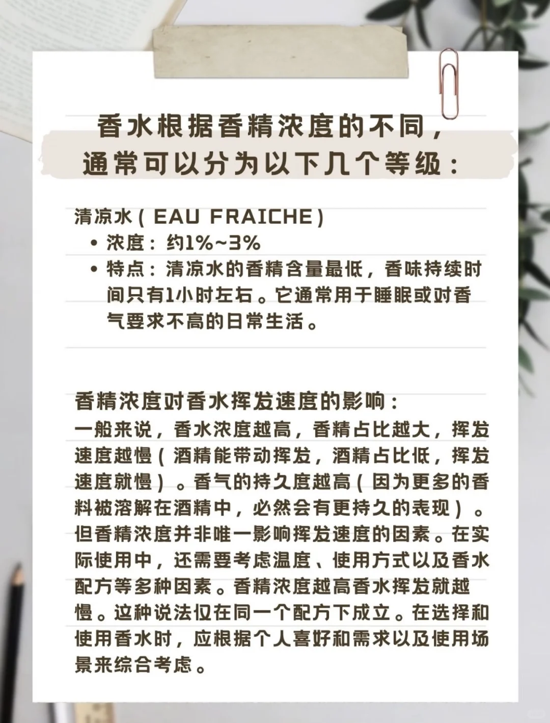 1分钟get香水浓度段位图❗️喷错浓度＝白喷