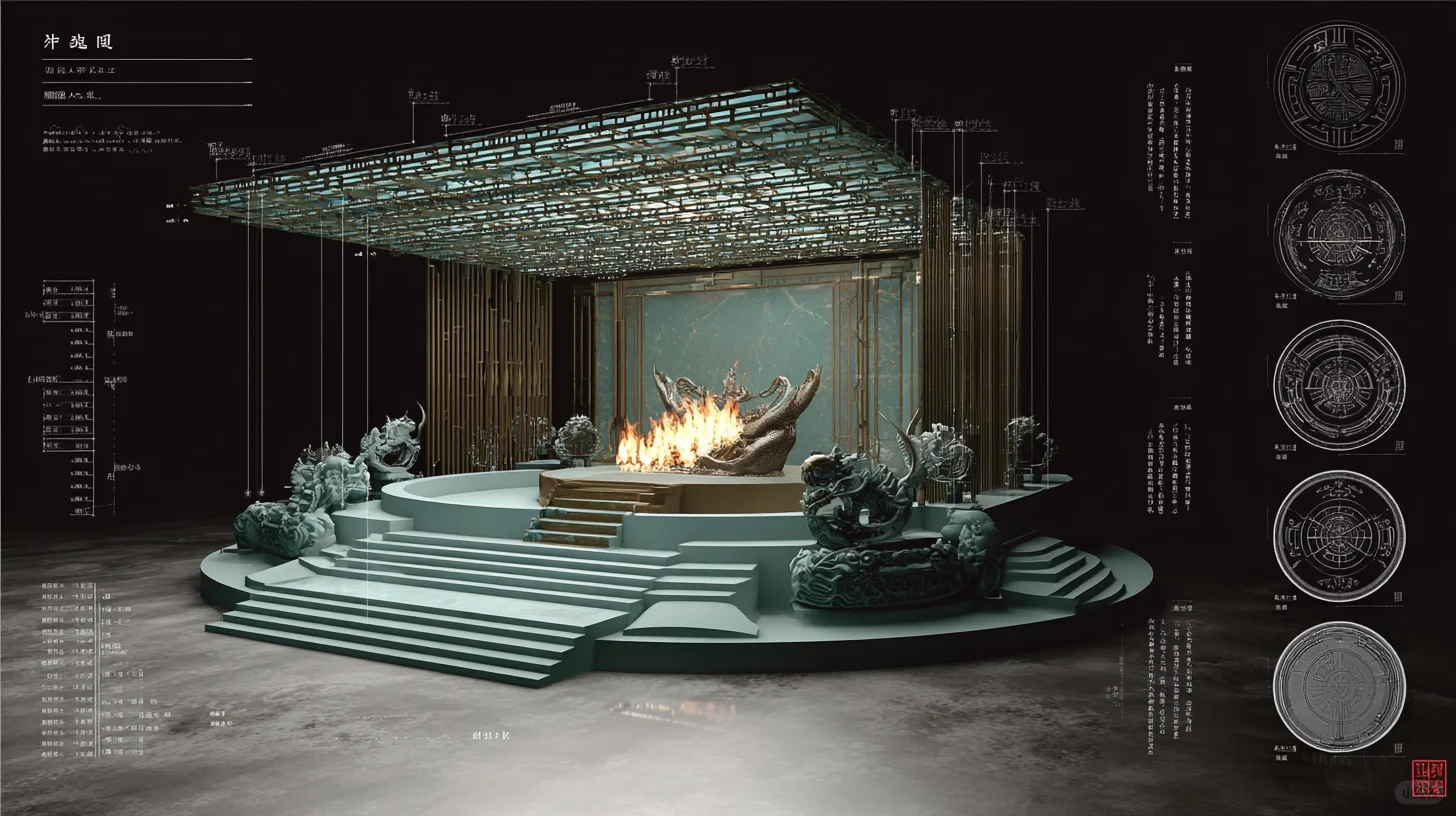 青铜数字展台--三视图分析图