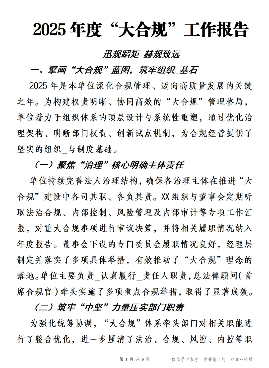 2025年度“大合规”工作报告 迅规蹈矩