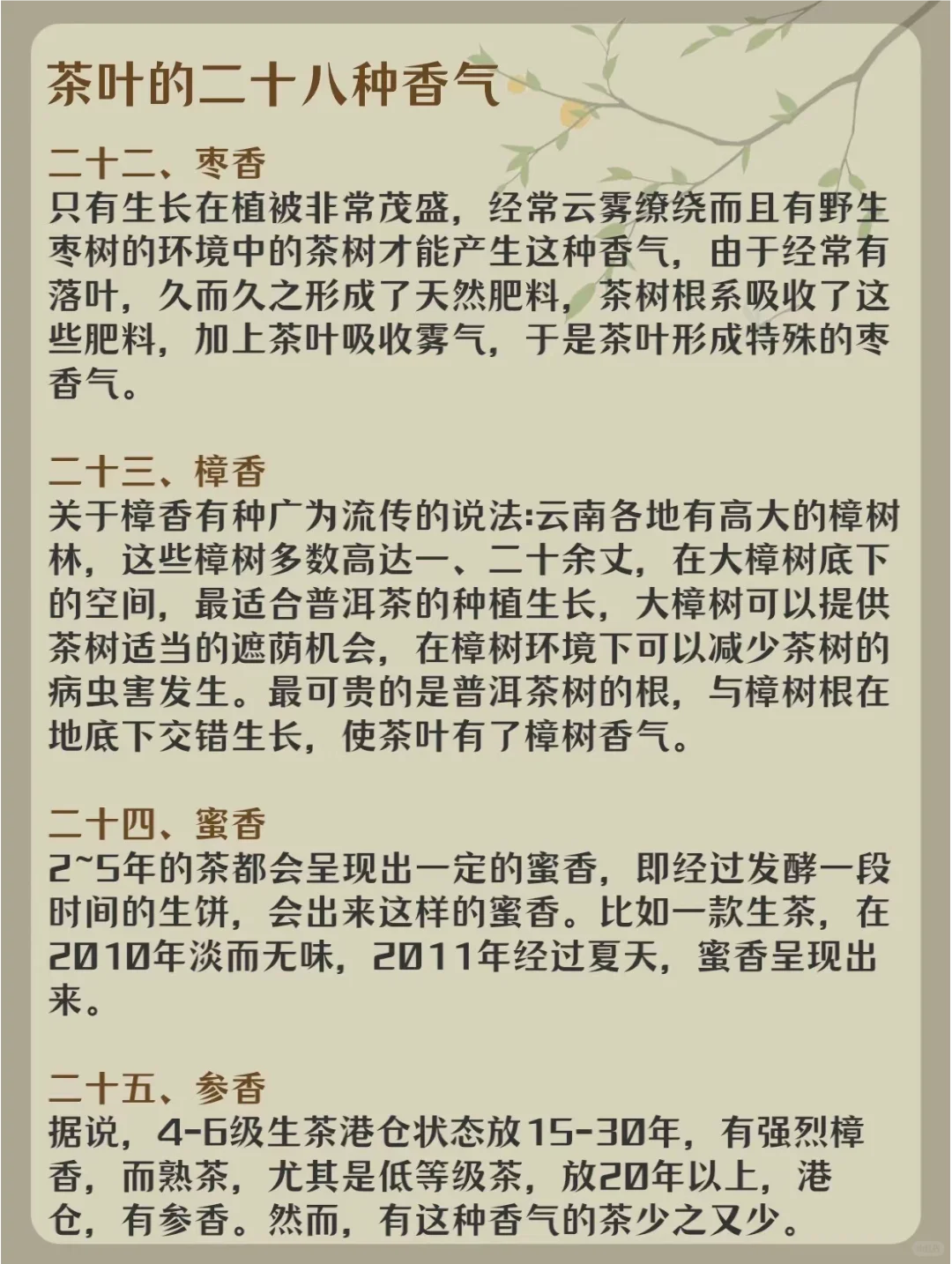 茶知识| 茶叶28种香气，你知道几个❓❓❓