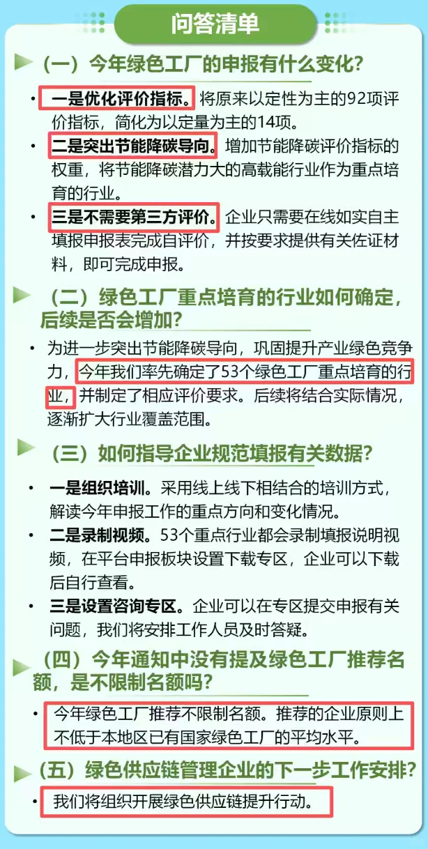 一文搞懂～2025年国家级绿色工厂申报通知
