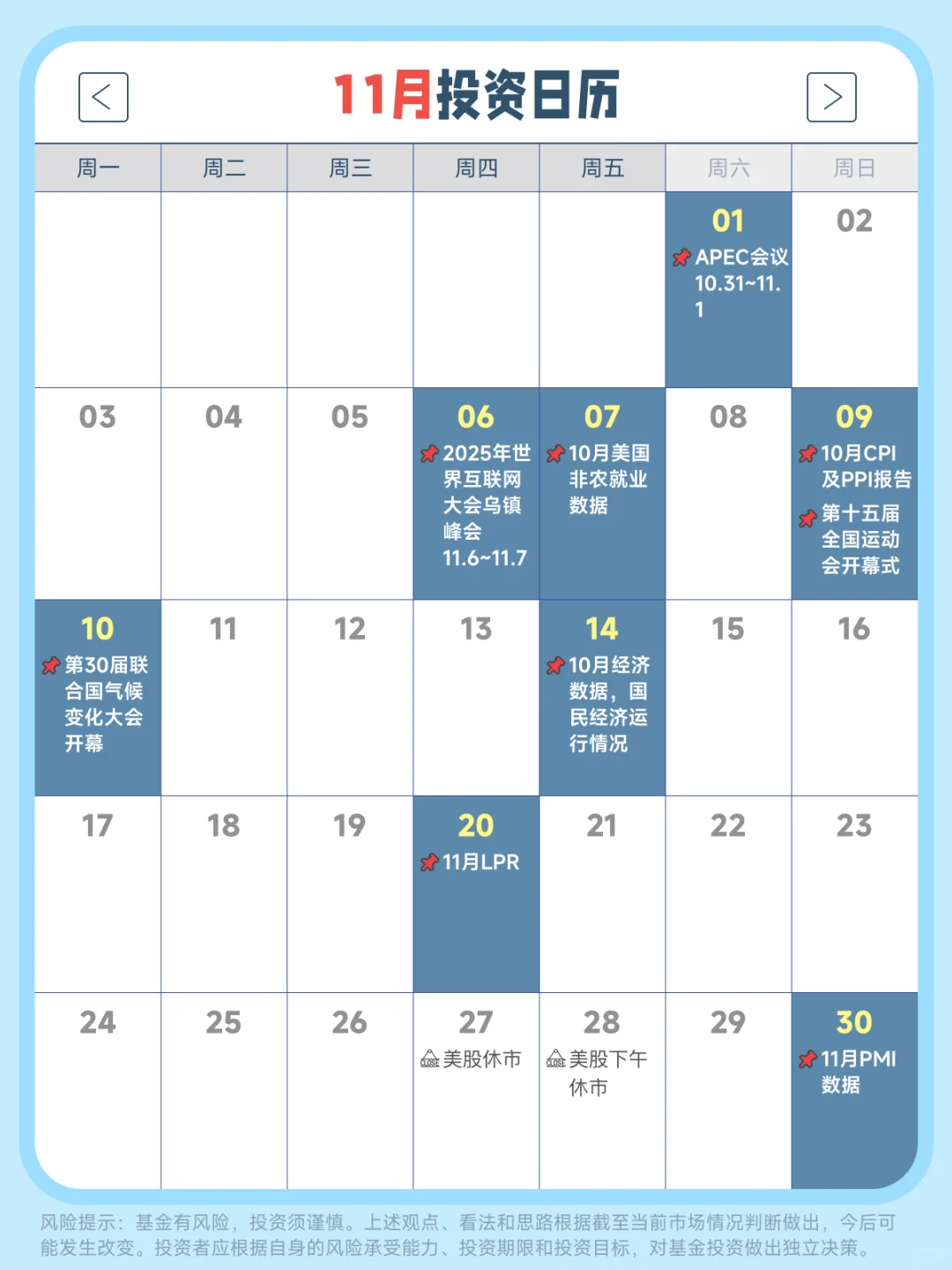 11月投资日历｜1分钟速览?经济大事件
