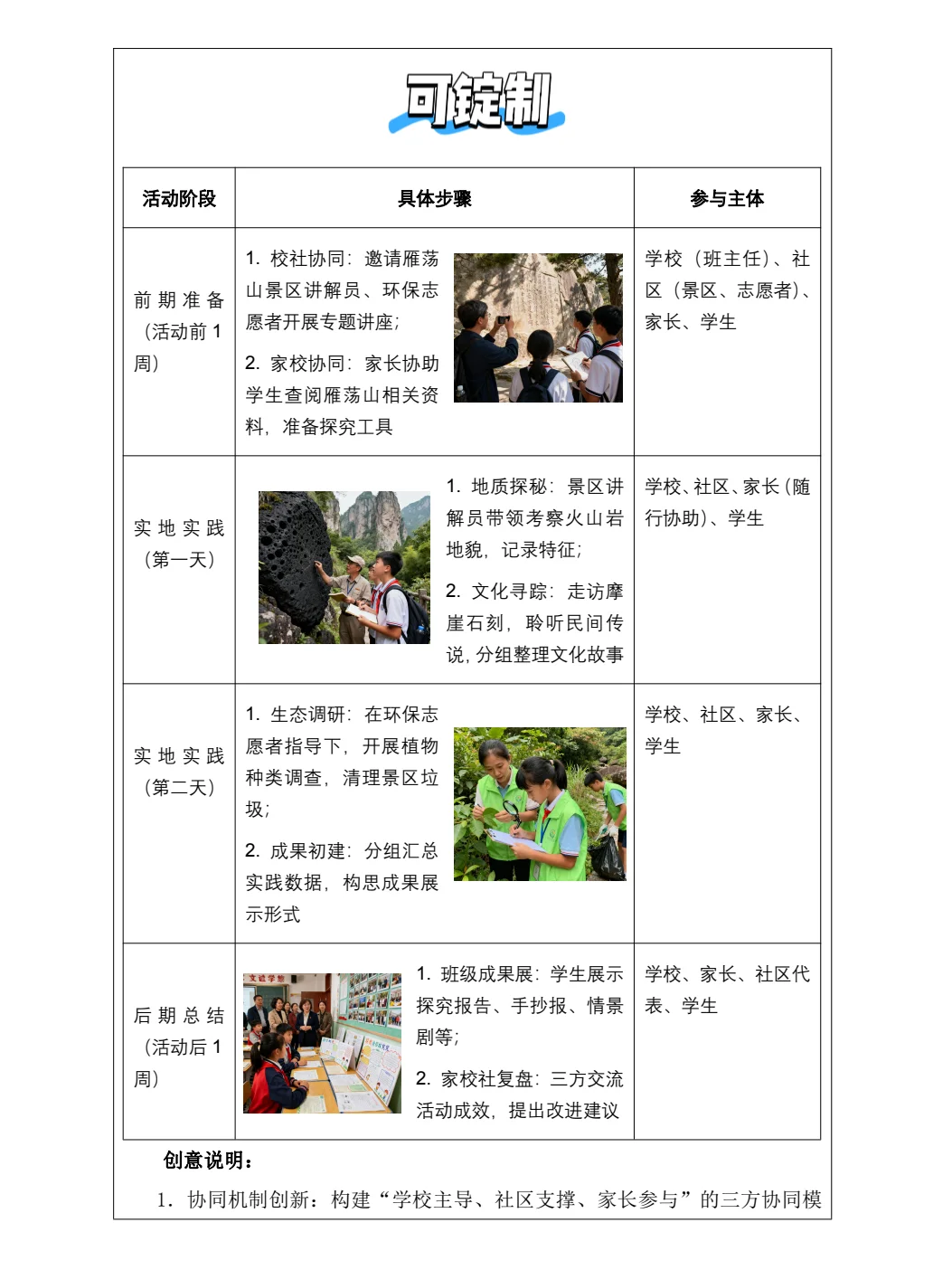 温州落实协同育人赋能学生成长案例获奖模板