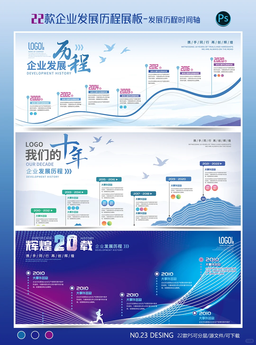 22款企业发展历程展板│发展历程时间轴