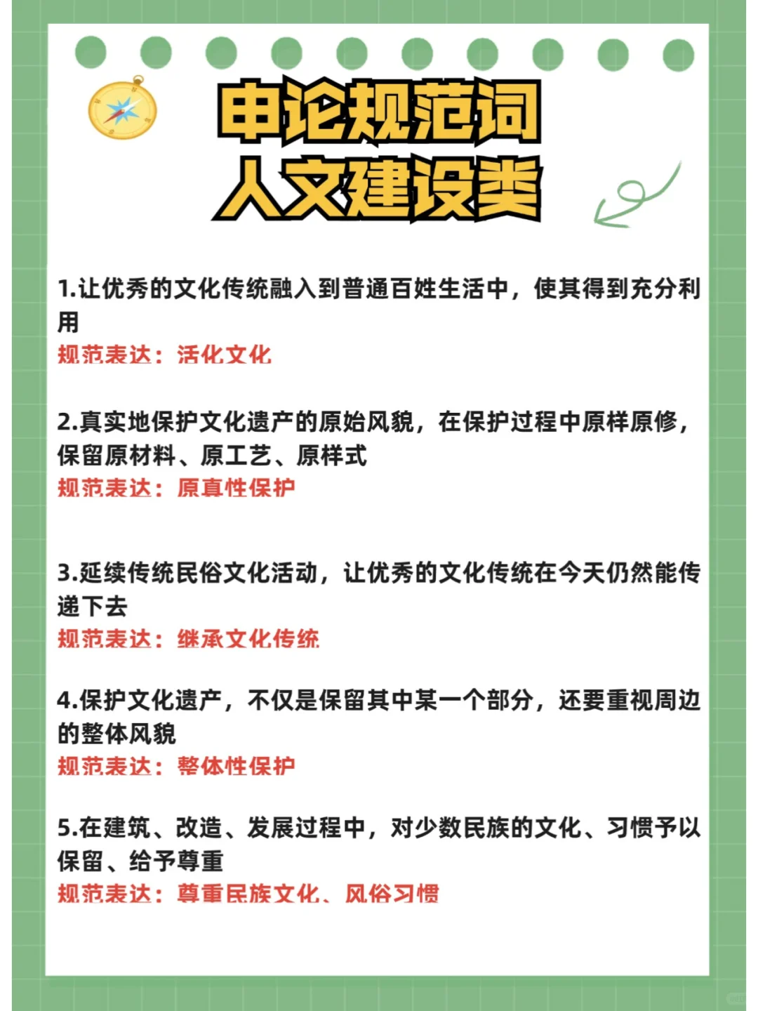 申论规范词打卡!Day53人文建设类