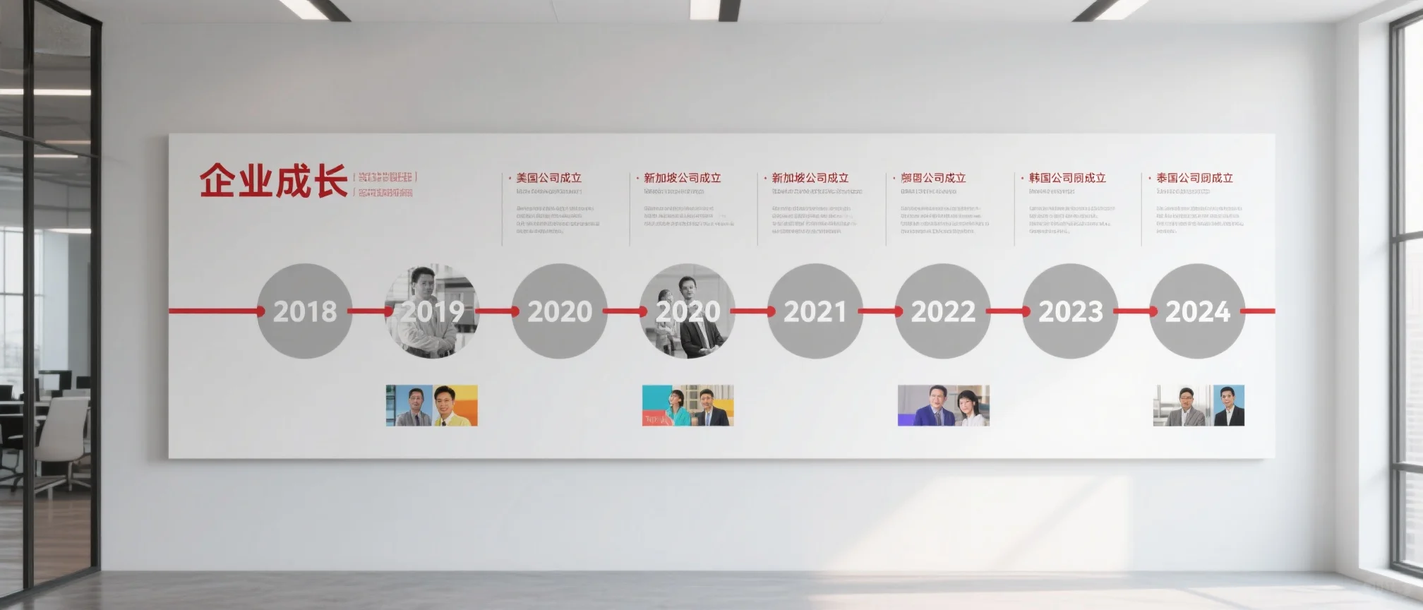 精彩的企业来时路-发展历程文化墙