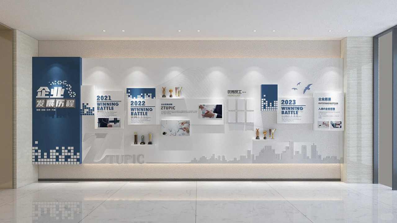 历程文化墙企业文化形象墙高级感背景