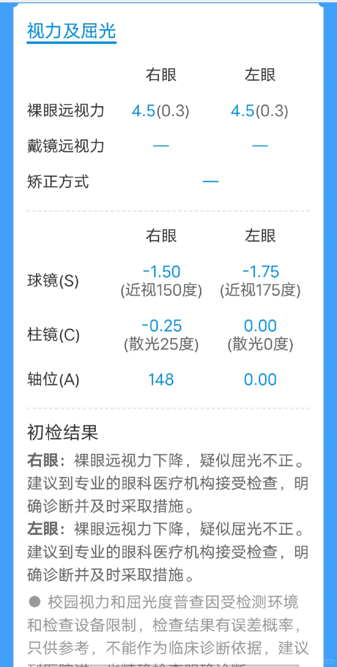 教您如何看懂孩子体检的视力报告!