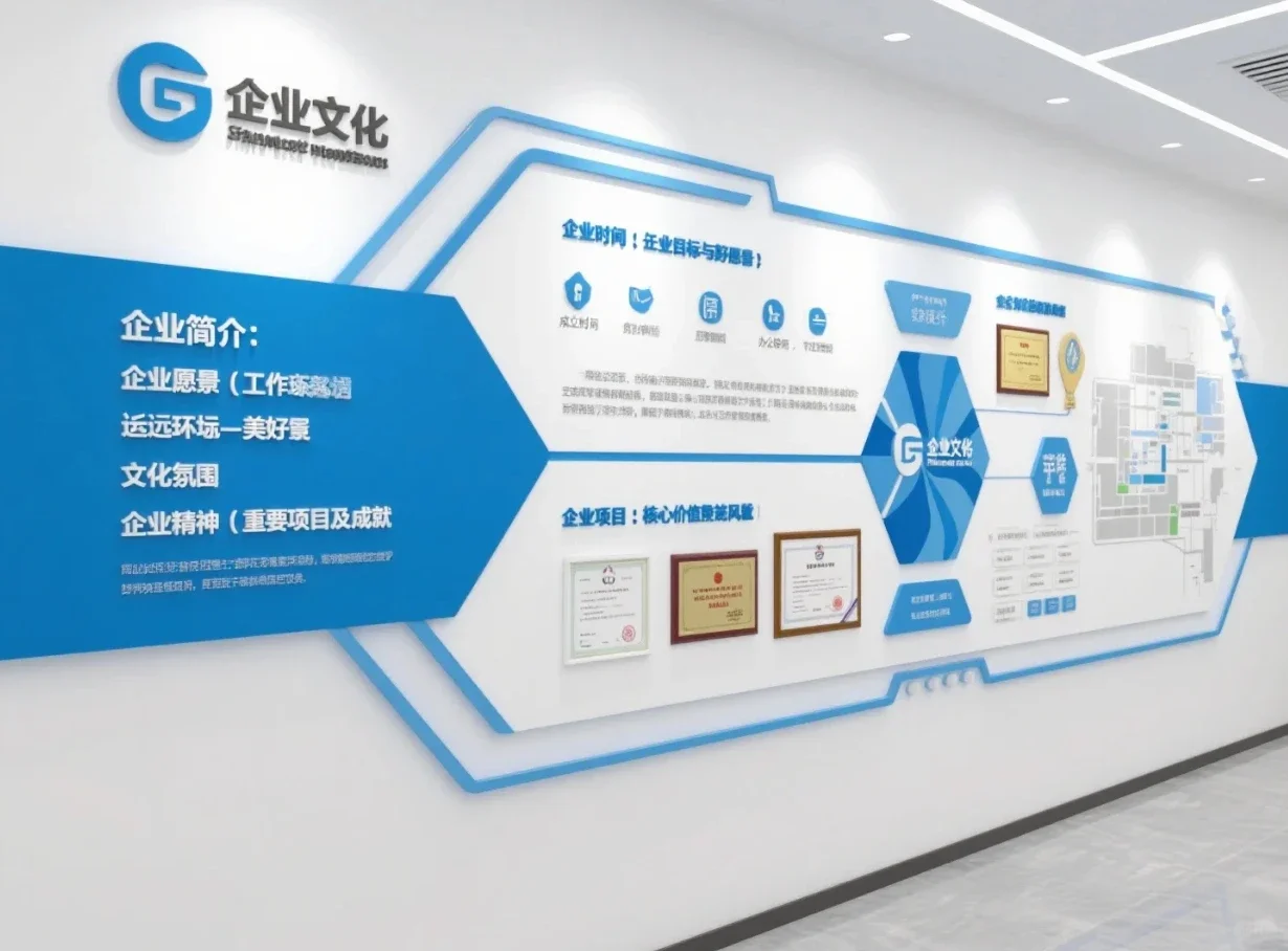 简约企业文化墙设计‌