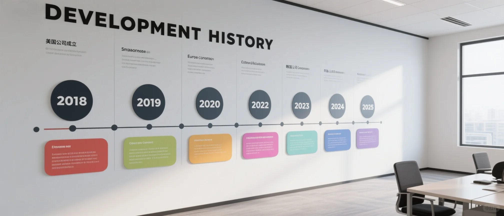精彩的企业来时路-发展历程文化墙
