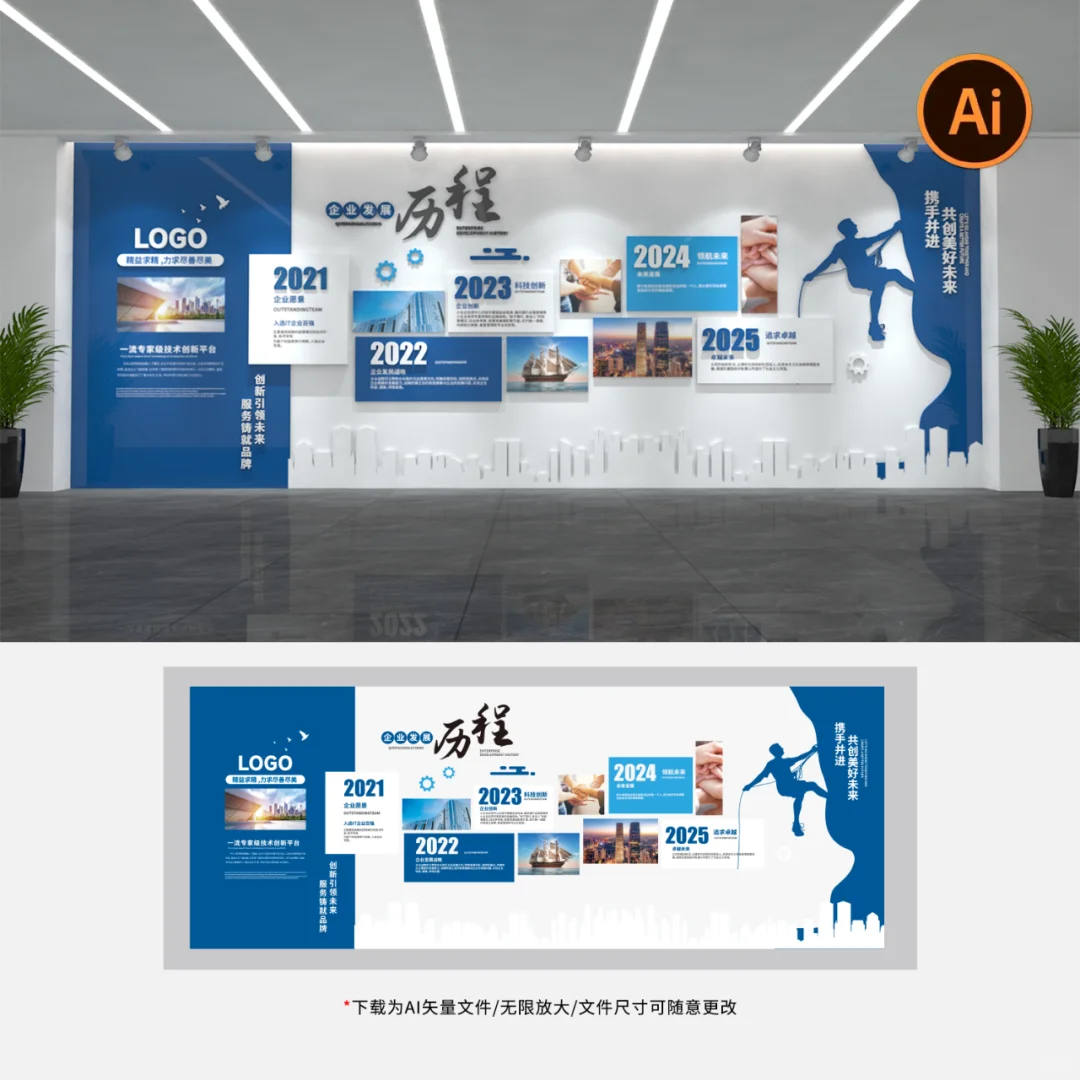 企业发展历程大事记荣誉墙文化墙发展史素材