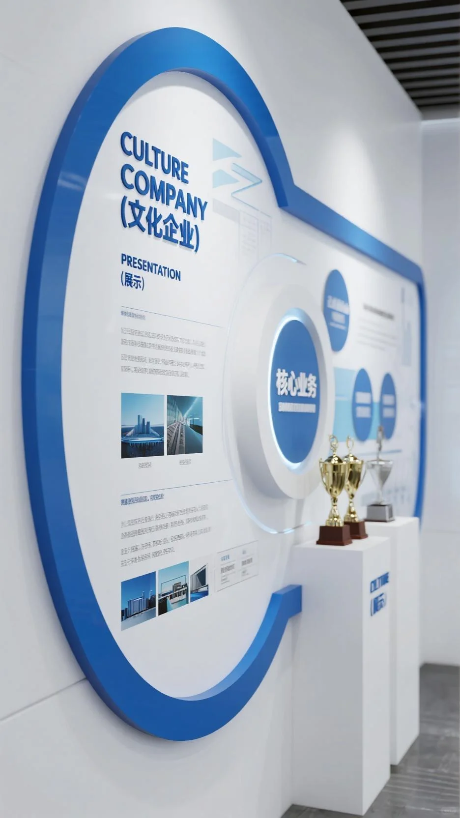 科技风文化企业品牌与核心业务展示墙