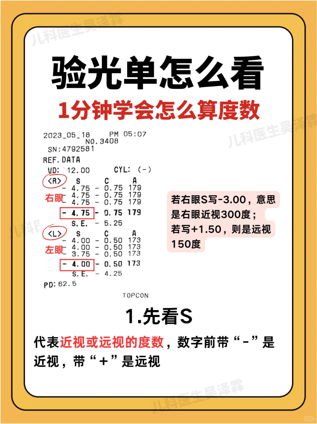 验光单怎么看?近视度数怎么算?