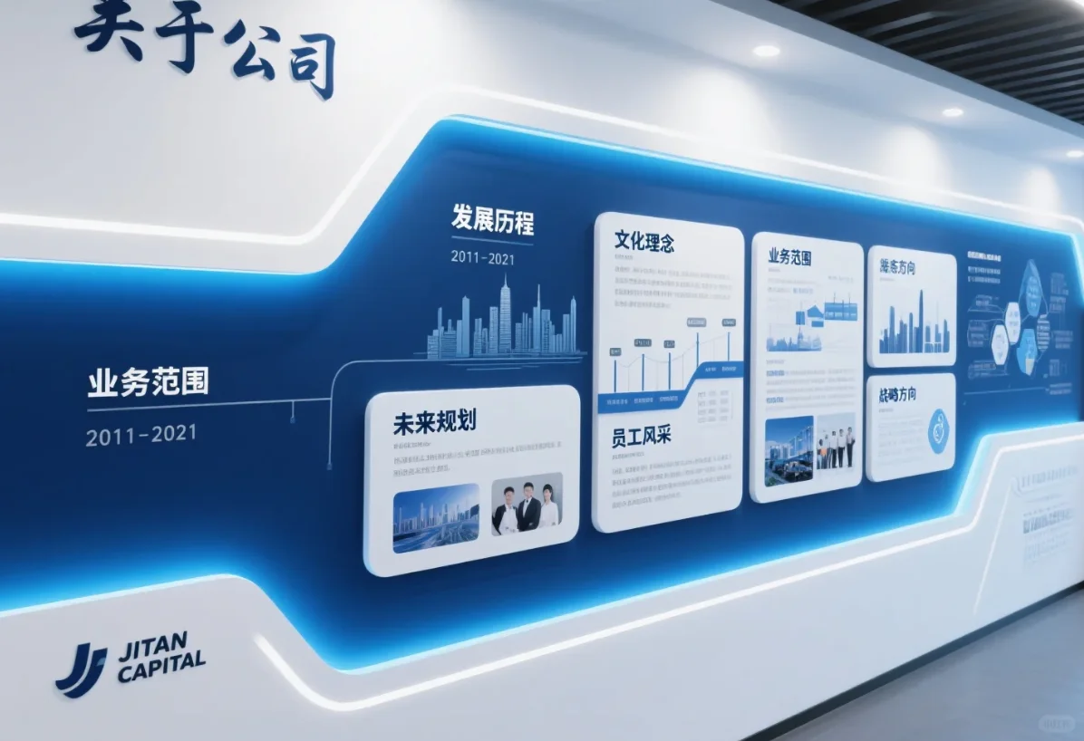 科技感企业文墙 专业信息一目了然