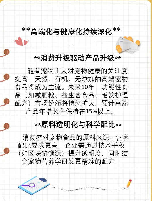 Deepseek预测未来10年宠物食品行业发展趋势