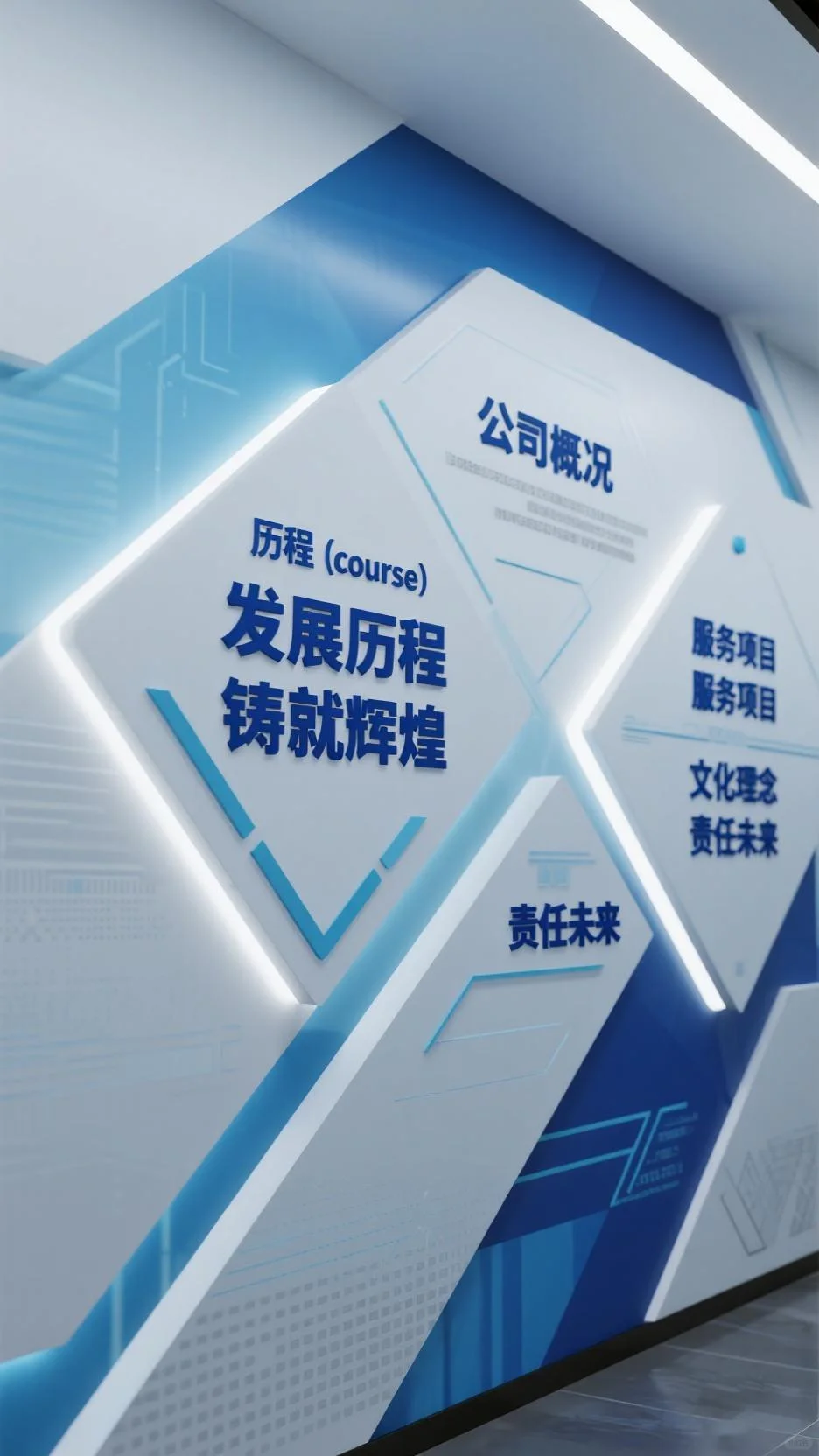 科技风文化企业品牌与核心业务展示墙