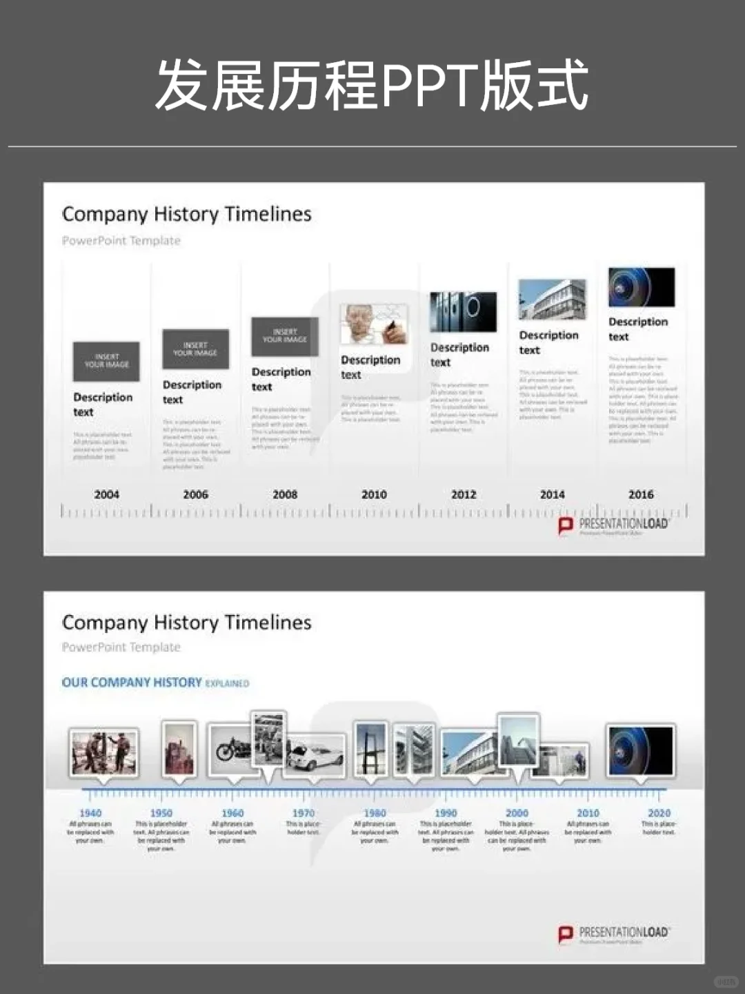 发展历程 时间 轴类ppt页面设计方法