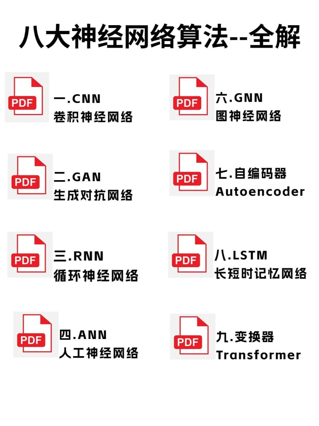 直接拿捏!让你短时间学会八大神经网络!